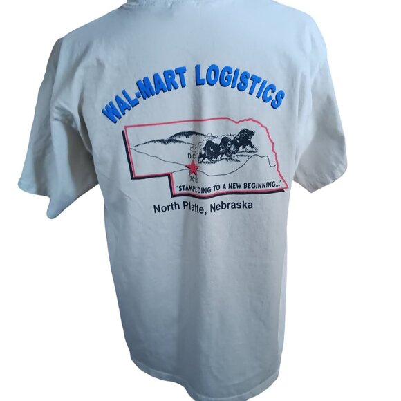 Vintage T-shirt XL 1990's Wal-Mart Logistics Nebraska Y2K - Picture 3 of 4